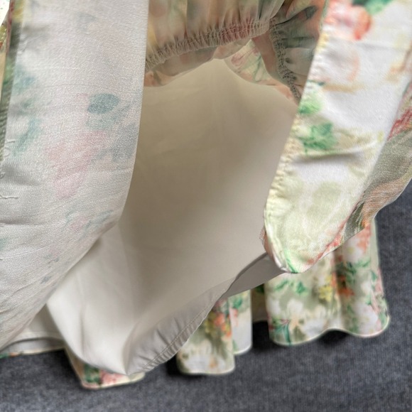 Alex Marie Size 10 Wrap Midi Dress White Feminine Garden Party Ruffled Floral - Picture 13 of 13